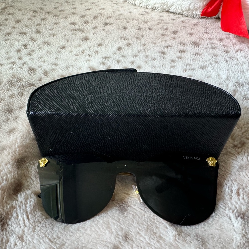 Versace Black Sunglasses with Gold Details